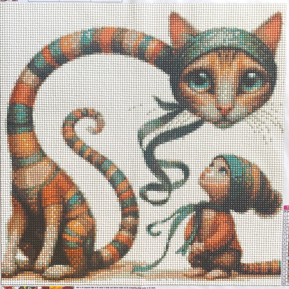 Fairy Tale Cat with Mouseboy Diamond Dot Art Picture Painting